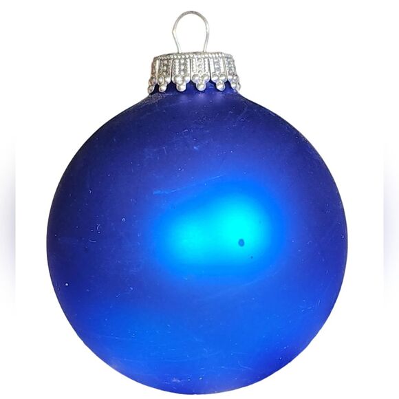 Vintage Christmas By Krebs Holiday Time 4pc Blue Peace Dove Glass Ball Ornaments - Picture 5 of 13